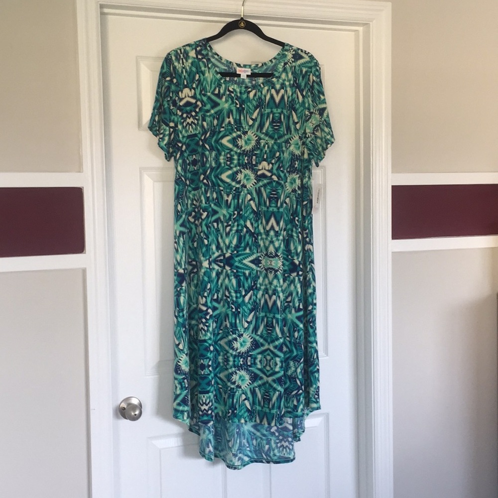 Lularoe Carly 2XL Blue Aqua Boho